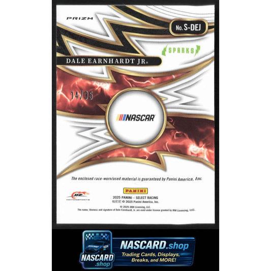 2025 Panini Select #S-DEJ Dale Earnhardt Jr Sparks Blue Prizms #/35