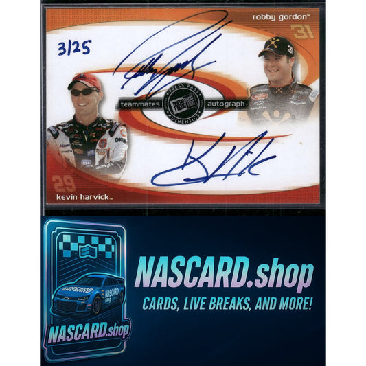 2004 Press Pass Eclipse Robby Gordon / Kevin Harvick Teammates Autographs #/25 - NASCARD.shop
