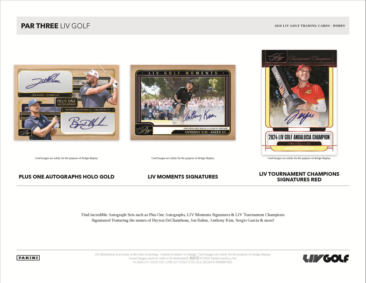 2026 Panini Par Three LIV Golf Hobby Box