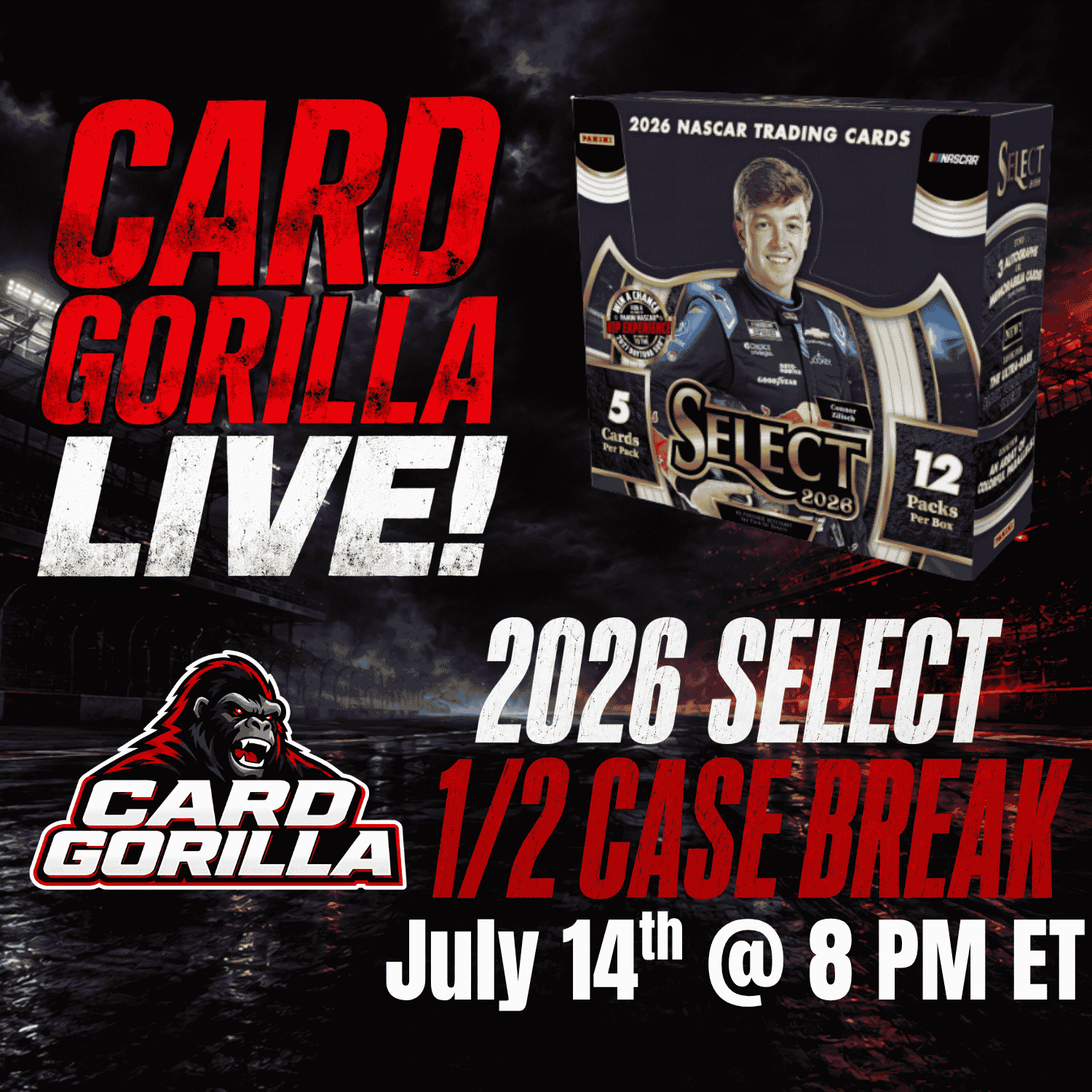 SPOTS GO LIVE TONIGHT! 2026 Select 1/2 Case - Pick Your Driver - July 14th, 2026