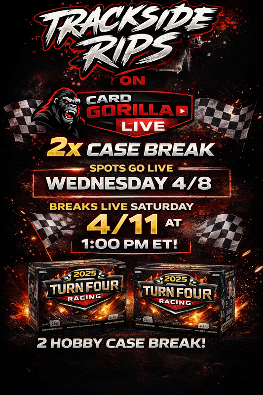 April 11th, 2026: TWO CASES OF 2025 Panini Turn Four Racing - Full Case Pick Your Drive