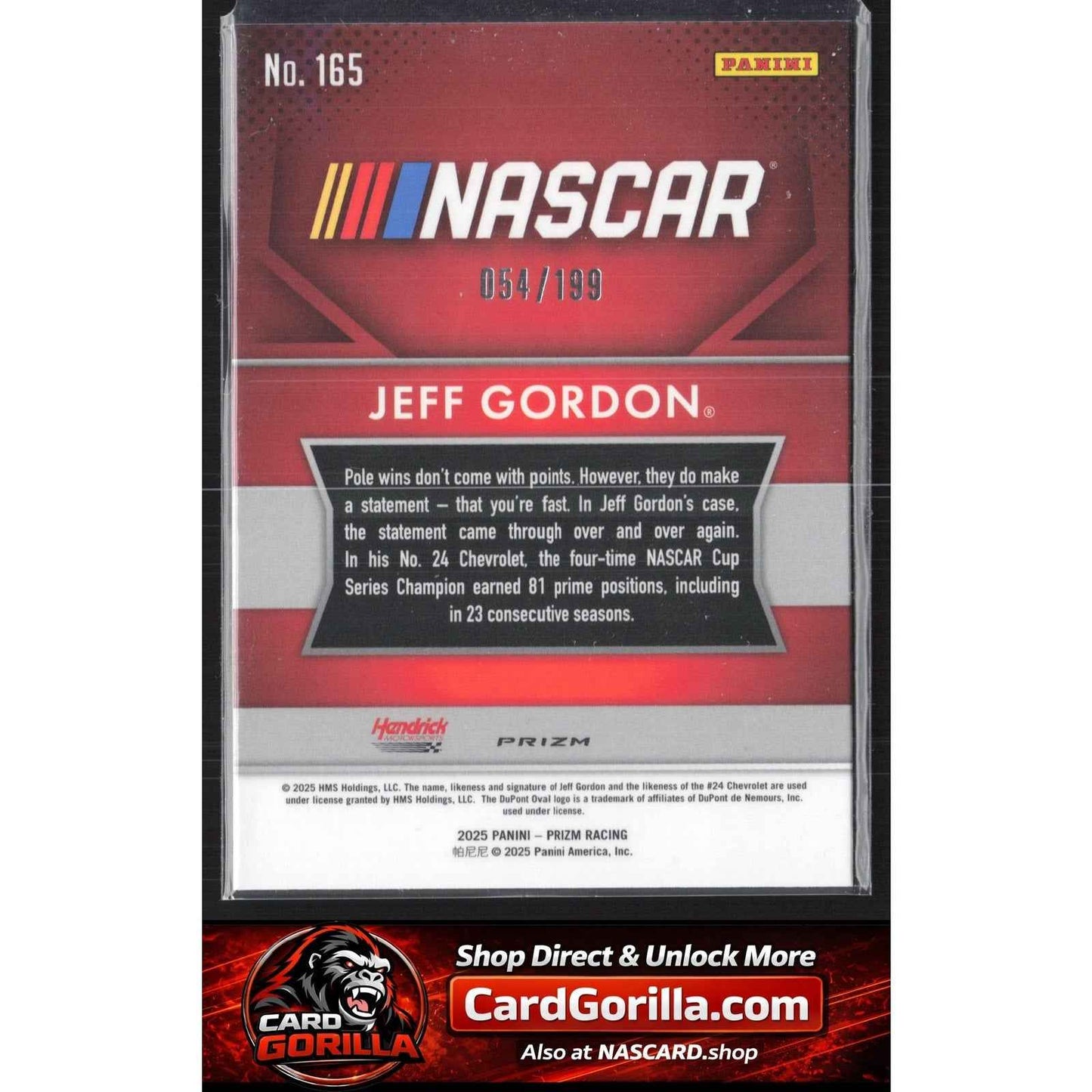 2025 Panini Prizm #165 Jeff Gordon Blue #/199