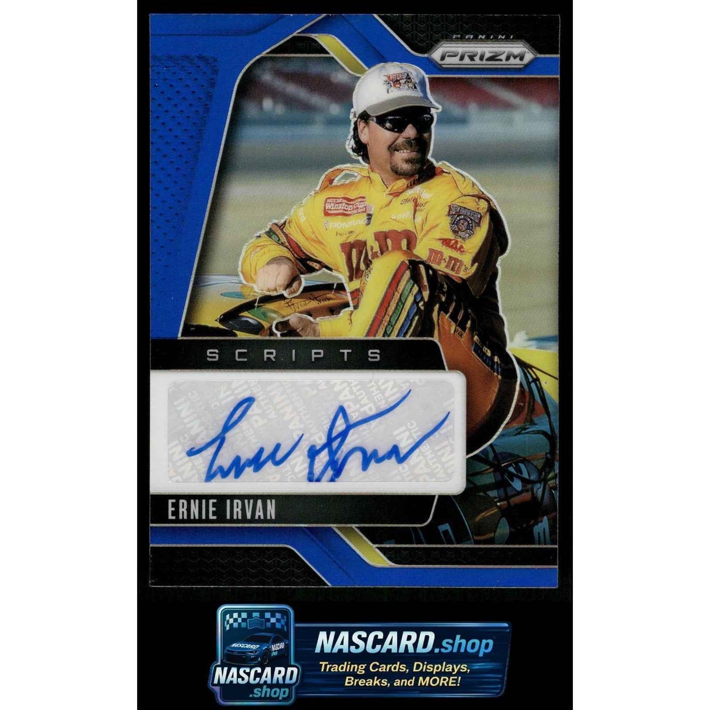 2025 Panini Prizm #S-EIV Ernie Irvan Scripts Blue #/49