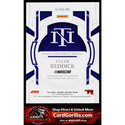 2025 National Treasures Tyler Reddick Race Used Sheet Metal Holo Silver #/25