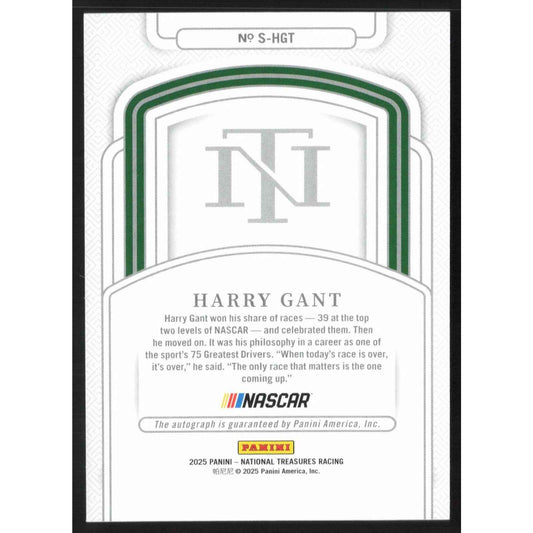 2025 Panini National Treasures #S-HGT Harry Gant Signatures Holo Gold #/10