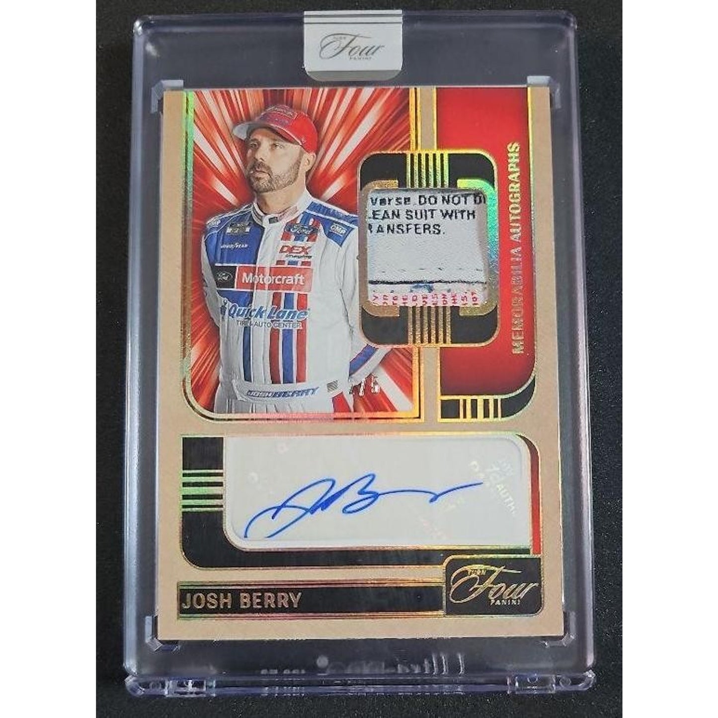 2025 Panini Turn Four NASCAR Josh Berry #MA-JBY Memorabilia Auto Holo Gold /5