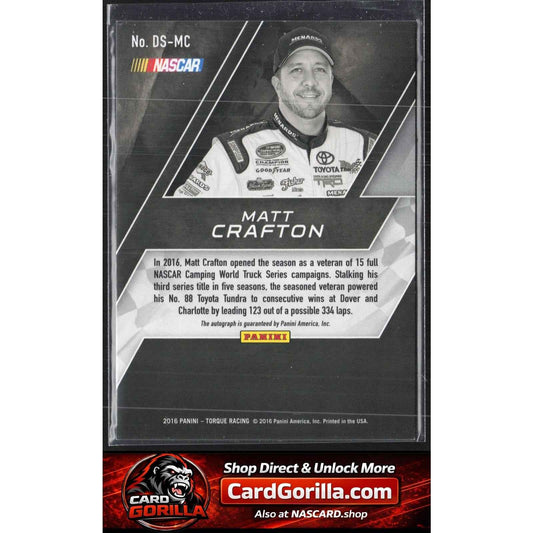 2016 Panini Torque #DS-MC Matt Crafton Driver Scripts Blue #/99