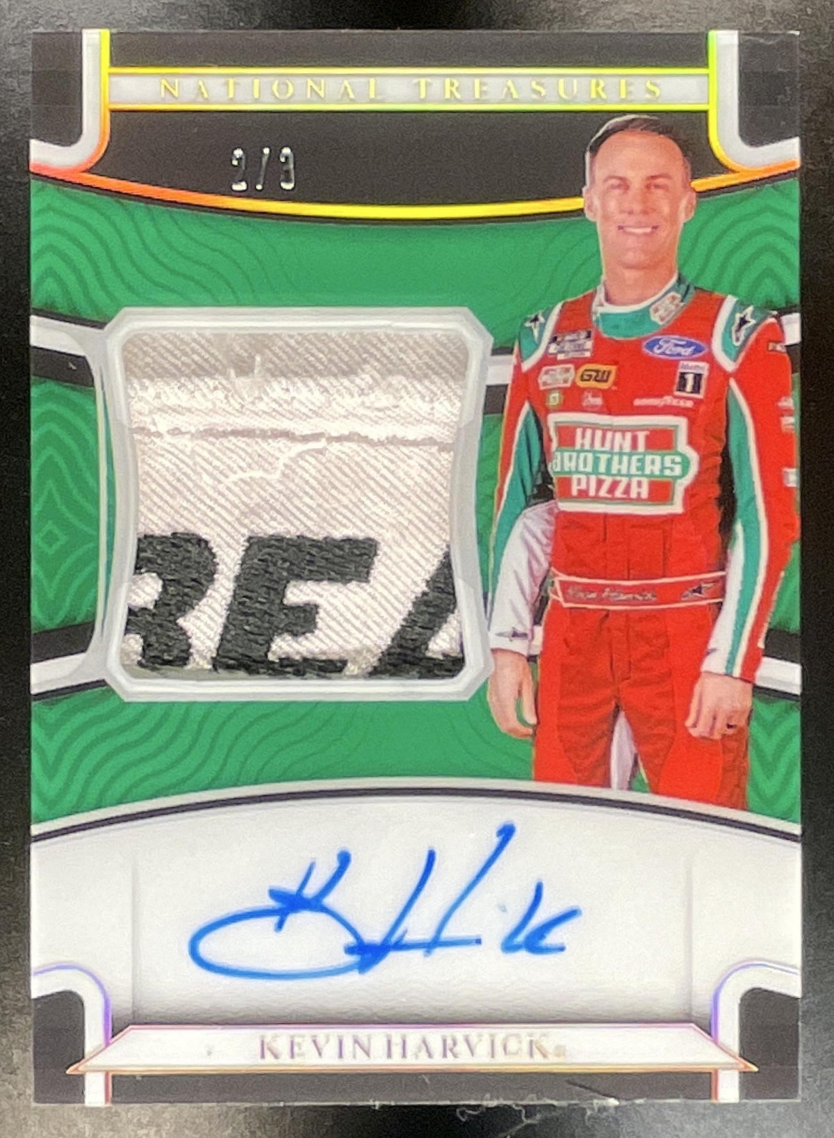 2022 Panini National Treasures Kevin Harvick #PPM-KH Premium Patches Midnight /3