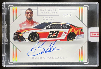 2021 Panini National Treasures Bubba Wallace Weekend Warriors Holo Gold 10/10