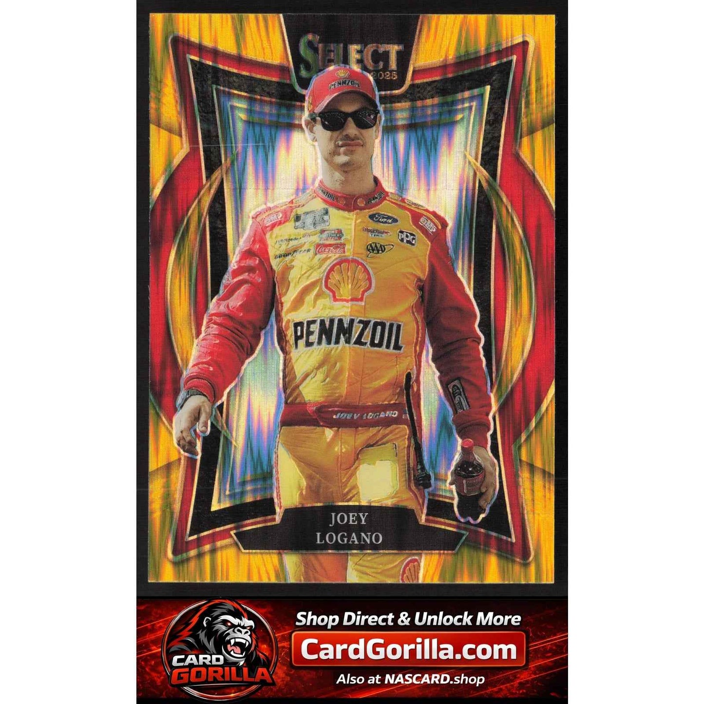 2025 Panini Select #39 Joey Logano Gold Flash Prizms #10/10