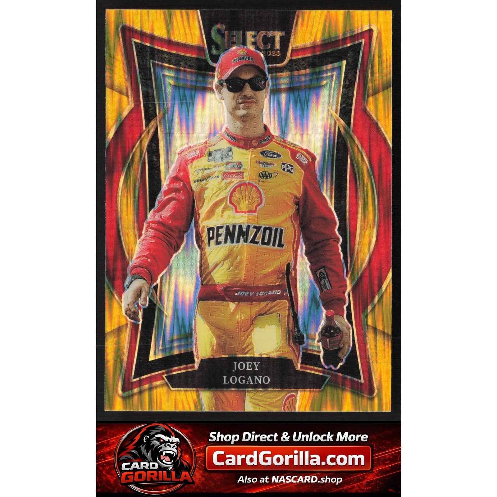 2025 Panini Select #39 Joey Logano Gold Flash Prizms #10/10