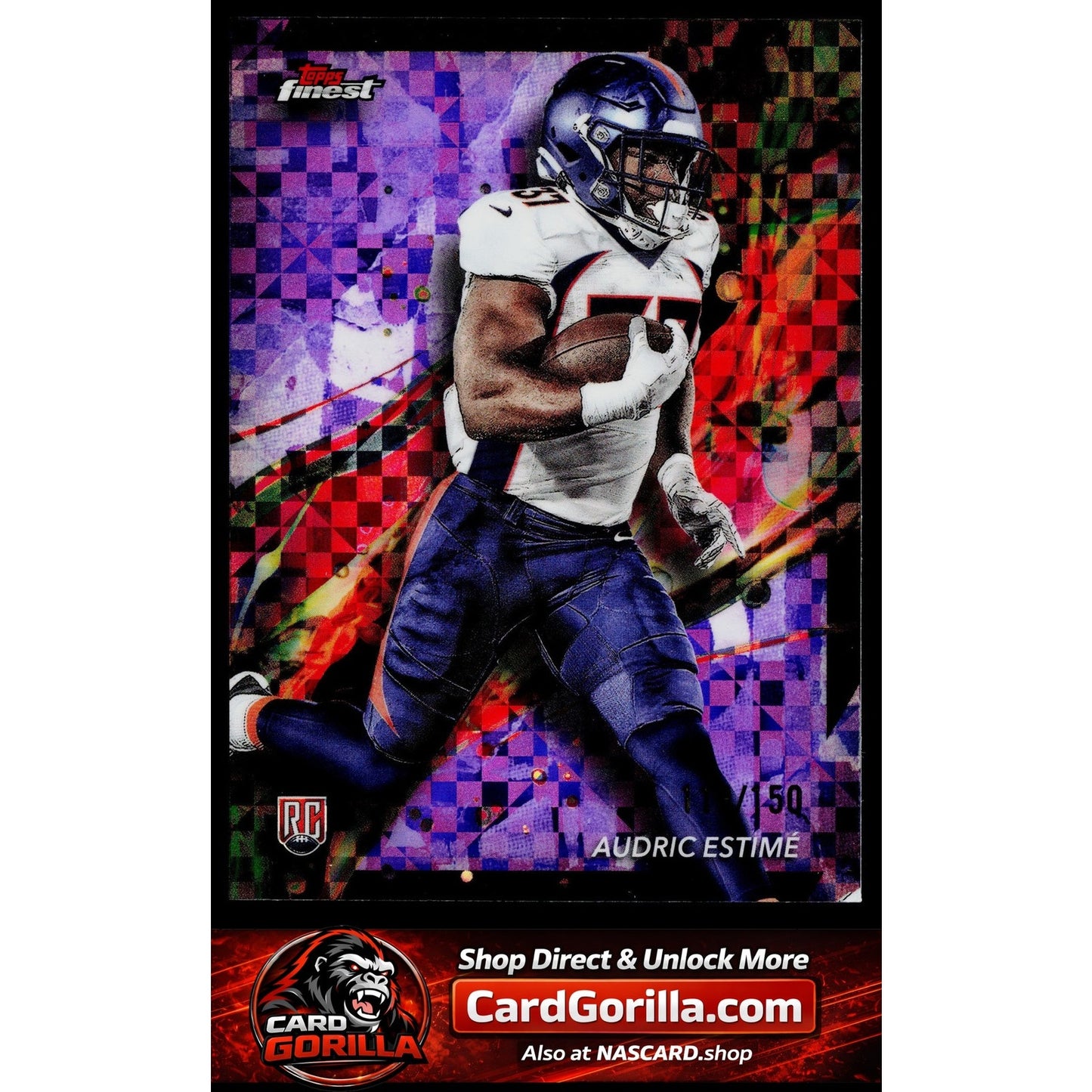 2024 Finest #78 Audric Estimé Purple Checkerboard Refractor #/150