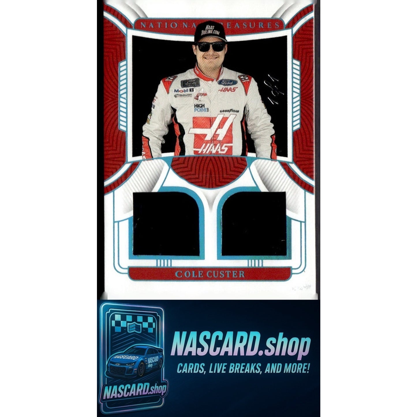 2023 National Treasures Cole Custer Dual Race Used Sheet Metal Platinum Blue 1/1