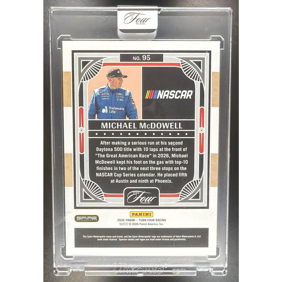 2026 Panini Turn Four Racing Michael McDowell #95 Holo Silver 48/49