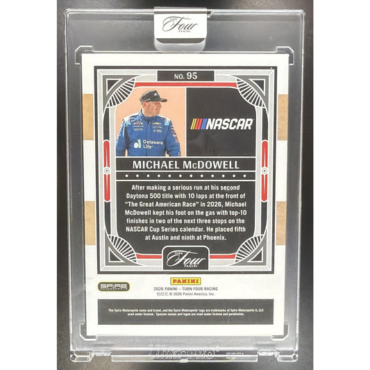 2026 Panini Turn Four Racing Michael McDowell #95 Holo Silver 48/49
