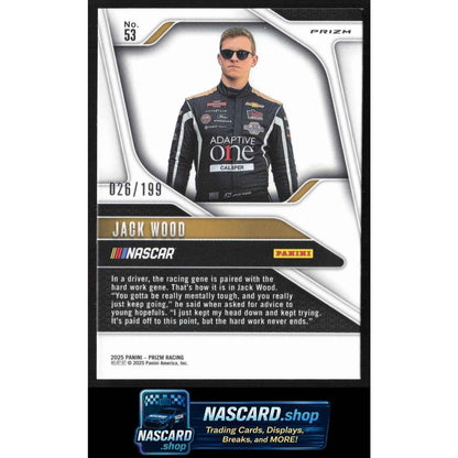 2025 Panini Prizm #53 Jack Wood Blue #/199