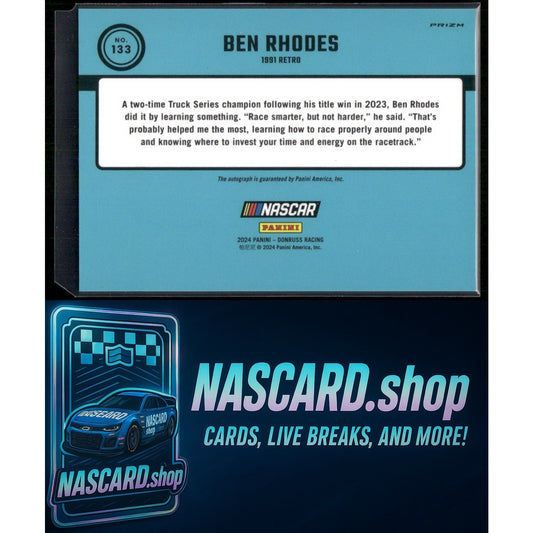 2024 Donruss #133 Ben Rhodes Optic Signatures