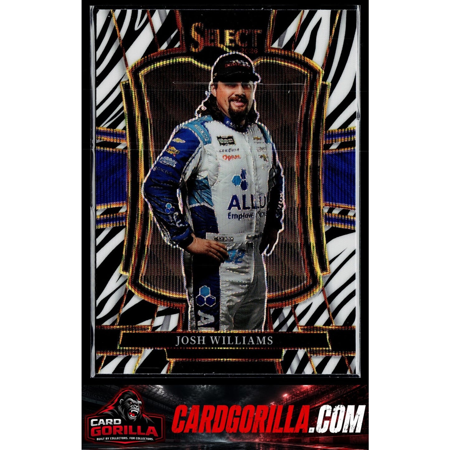 2026 Panini Select Racing #261 Josh Williams Trackside Zebra Prizm