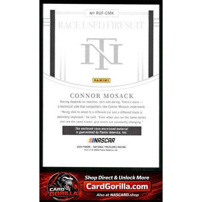 2024 Panini National Treasures #RUF-CMK Connor Mosack Race Used Firesuit #/99