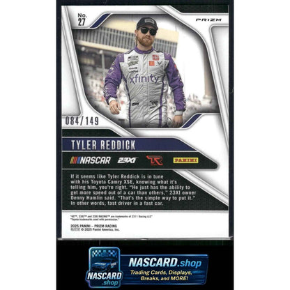 2025 Panini Prizm #27 Tyler Reddick Green Scope #/149