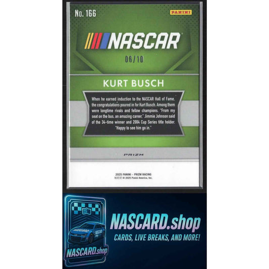 2025 Panini Prizm #166 Throwback Kurt Busch FOTL Blue Shimmer #/10