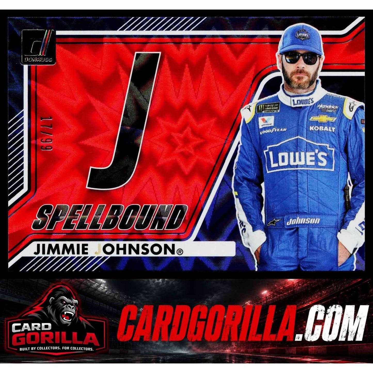 2026 Donruss #11 Jimmie Johnson Spellbound Red Xplosion #/99