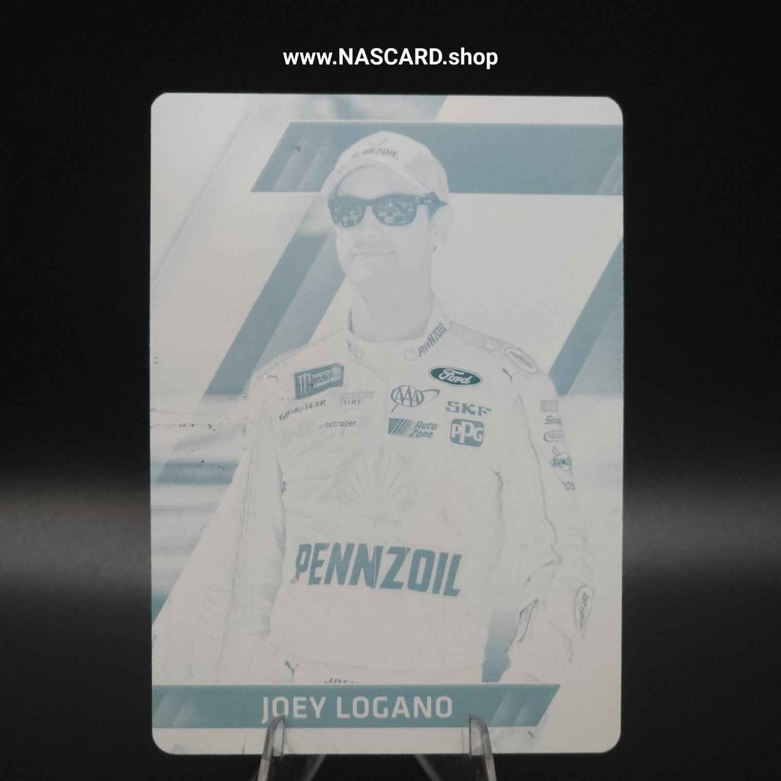 2017 Panini Absolute - #80 Printing Plate Cyan Joey Logano 1/1 - NASCARD.shop