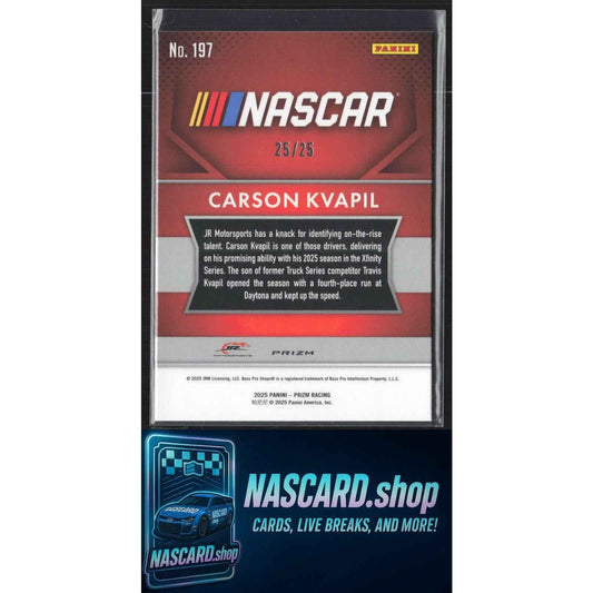 2025 Panini Prizm #197 Carson Kvapil Throwback Mojo Prizm #/25