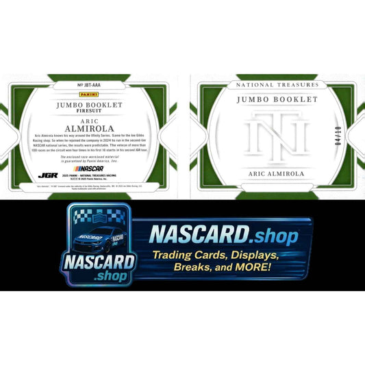 2025 National Treasures Aric Almirola Jumbo Booklet Firesuit Sponsor Logo #/10