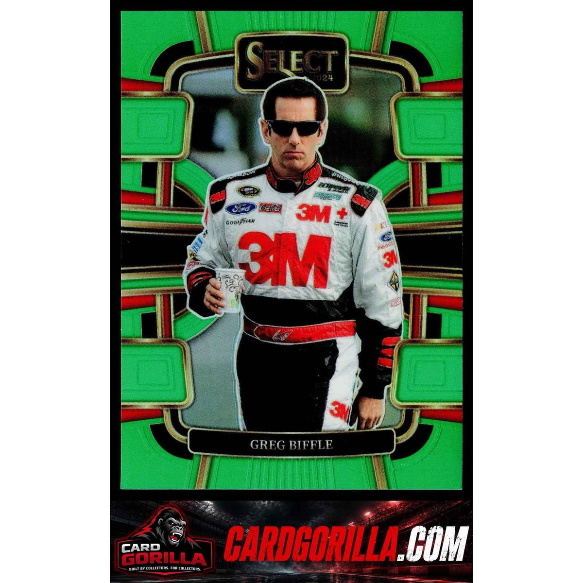 2024 Panini Select #8 Greg Biffle Neon Green Prizms #/75