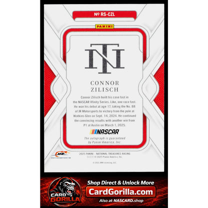 2025 Panini National Treasures Connor Zilisch Rookie Signatures Holo Silver #/25