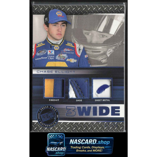 2015 Press Pass #3W-CE Chase Elliott 3-Wide Blue #/25