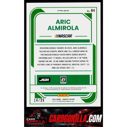 2026 Donruss #84 Aric Almirola Optic Black Velocity #/39