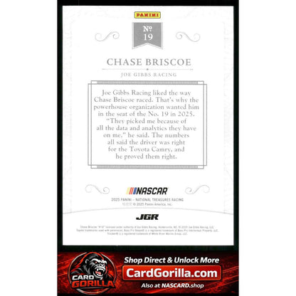 2025 Panini National Treasures #19 Chase Briscoe 2016 Throwback #/35