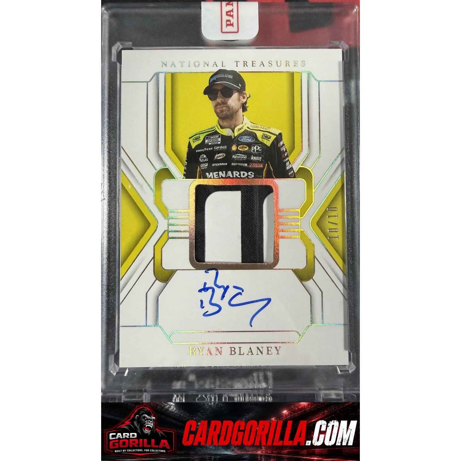 2025 Panini National Treasures Ryan Blaney Premium Patches Holo Gold #10/10