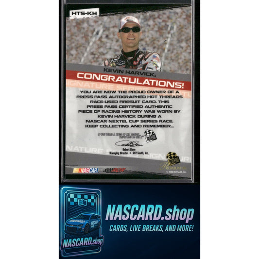 2006 Press Pass Premium Vault Kevin Harvick Hot Threads Autographs - NASCARD.shop