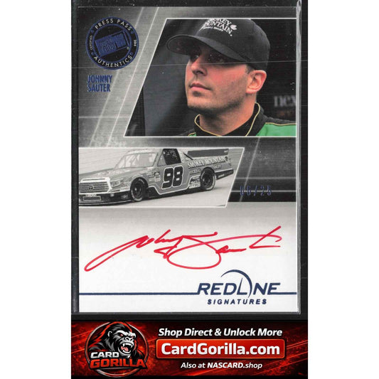 2014 Press Pass Redline #RS-JS Johnny Sauter Redline Signatures Blue #/25