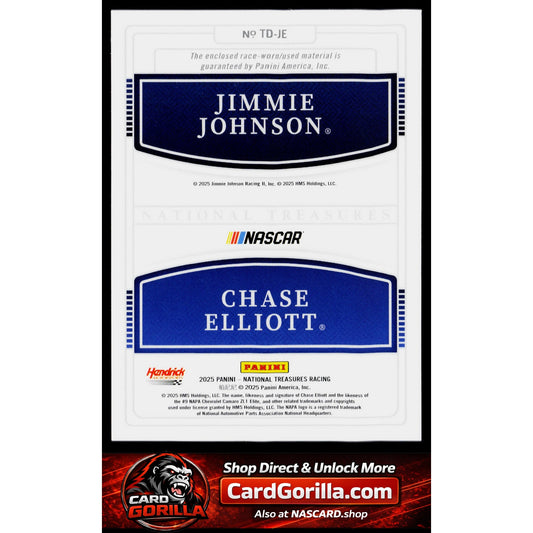 2025 National Treasures Chase Elliott Jimmie Johnson Team Duals Holo Silver #/30