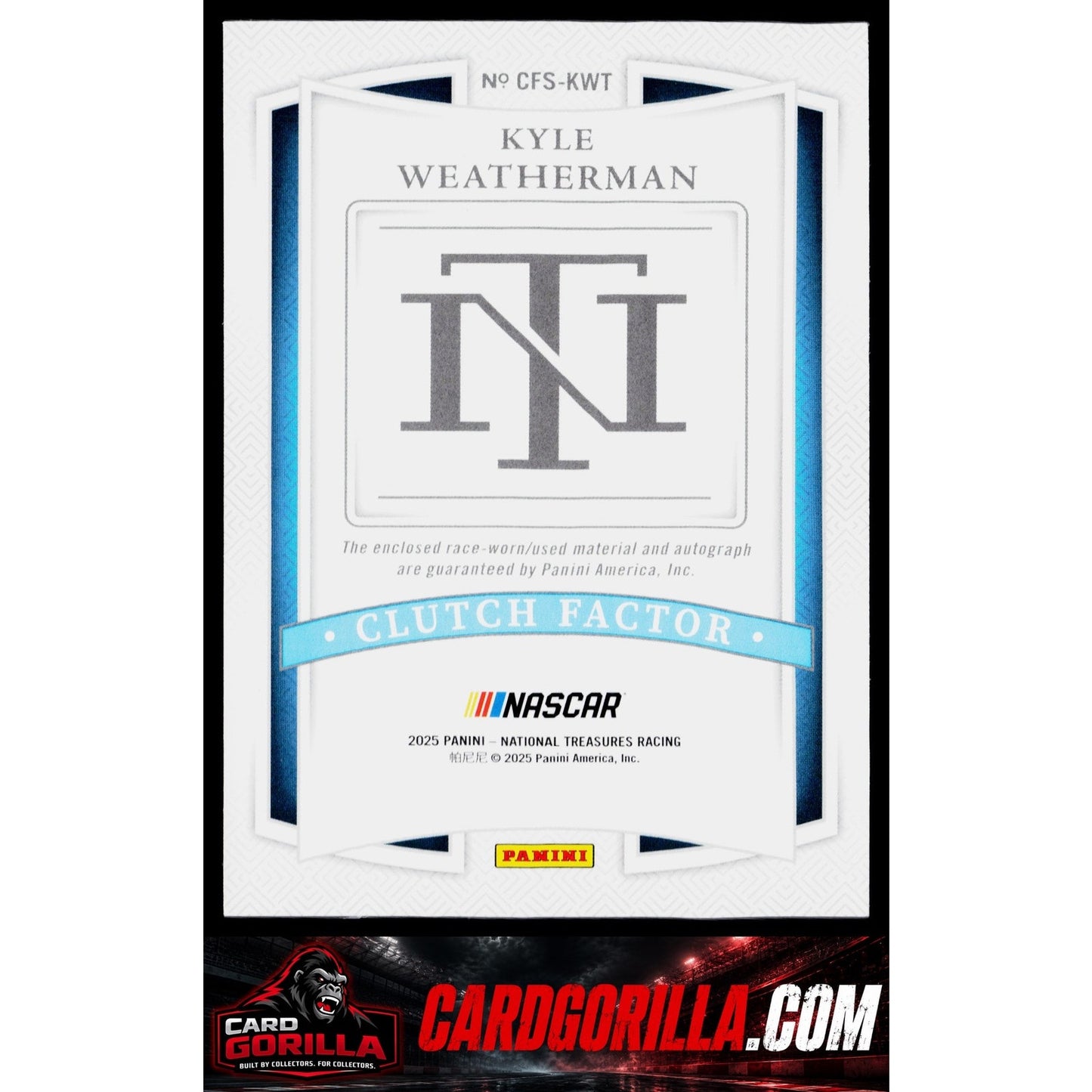 2025 Panini National Treasures Kyle Weatherman Clutch Factor Signatures #/99