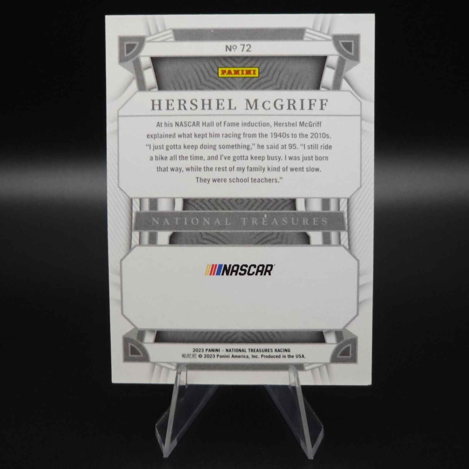 2023 National Treasures NASCAR Diamond Anniversary Midnight Hershel McGriff /20 - NASCARD.shop