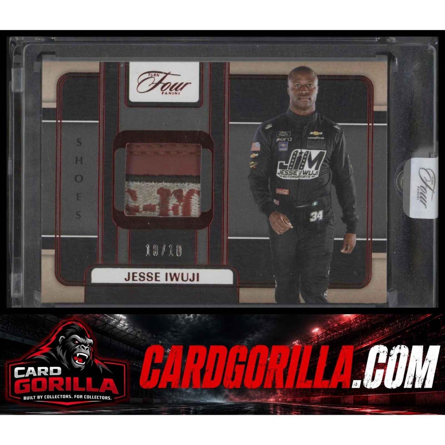 2025 Panini Turn Four #SH-JIW Jesse Iwuji Shoes Red #/10