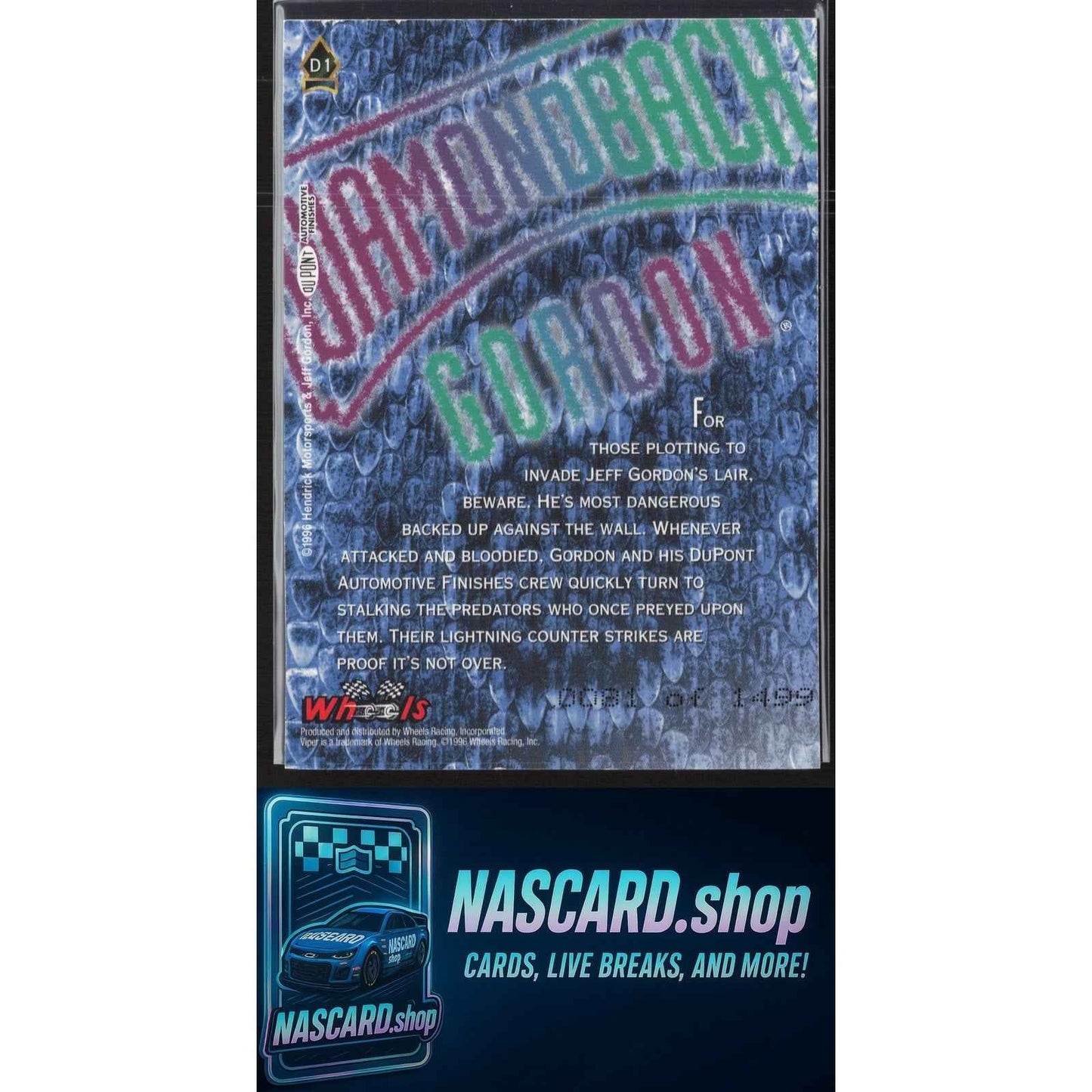 1996 Wheels Viper #D1 Jeff Gordon Diamondback