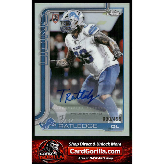 2025 Topps Chrome #RA-TR Tate Ratledge Chrome Rookie Autographs Refractor #/499