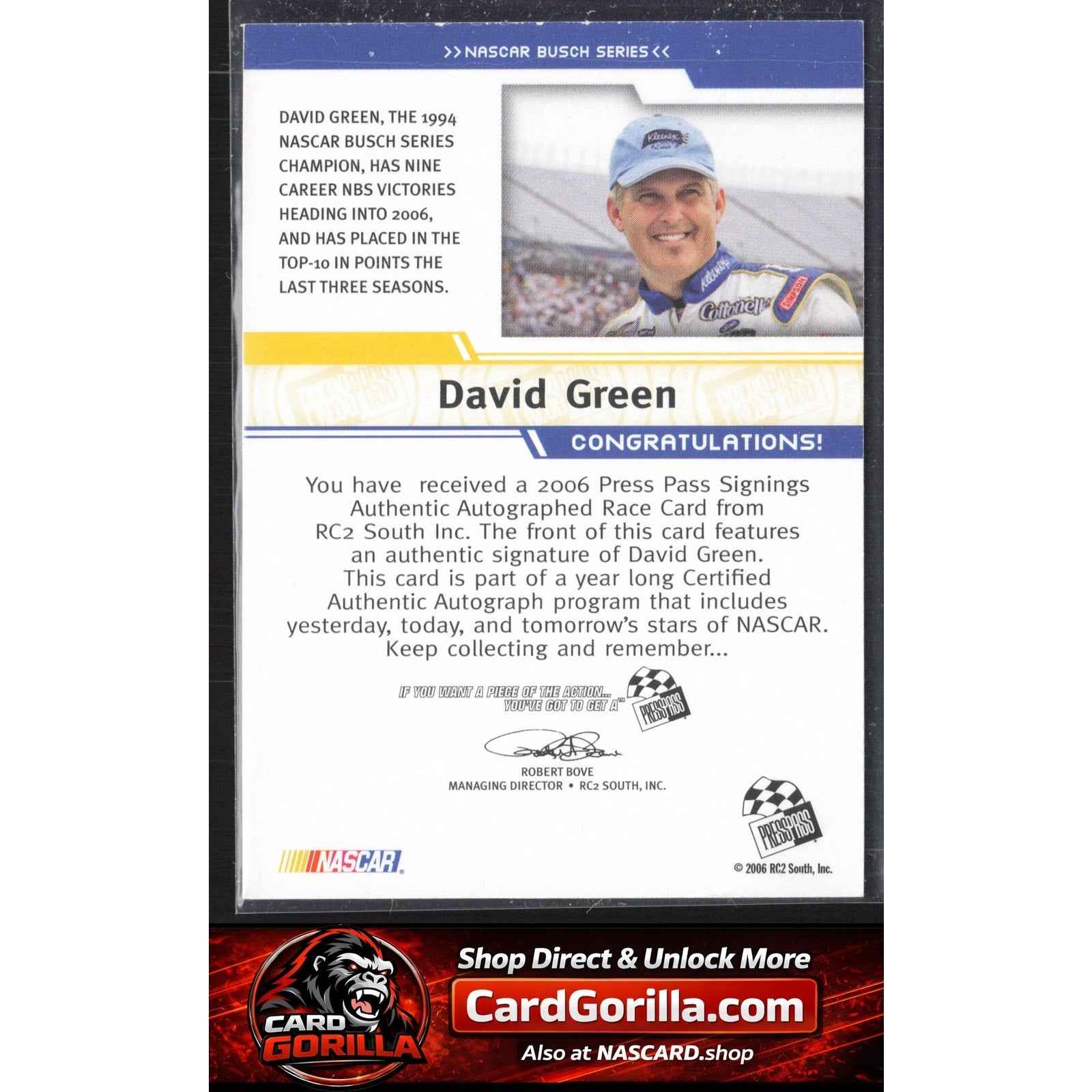 2006 Press Pass #NNO David Green Signings Gold #/50