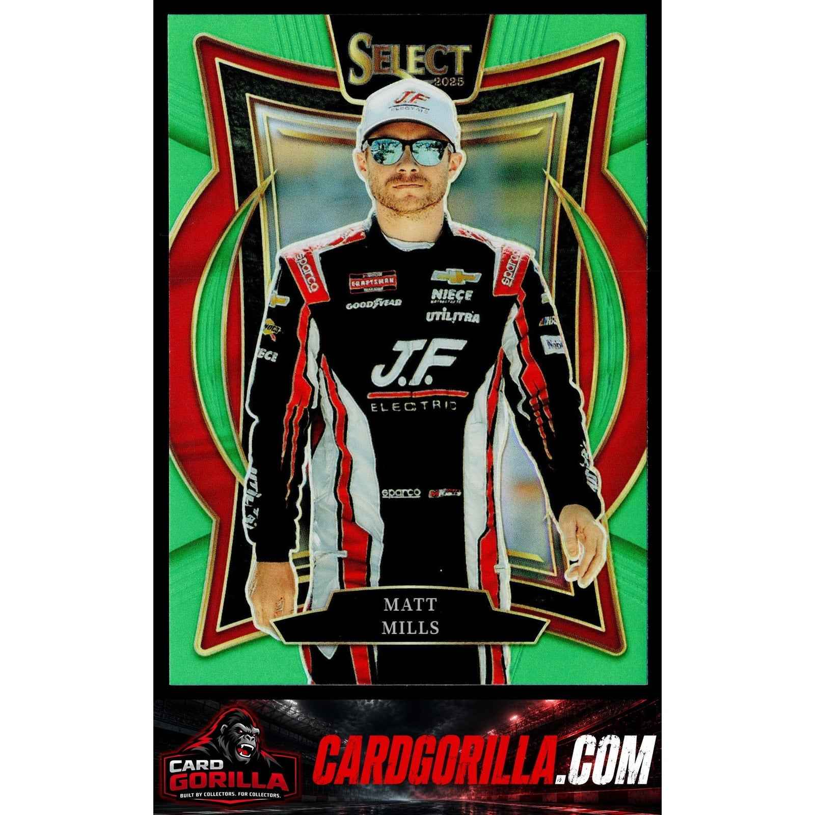 2025 Panini Select #8 Matt Mills Neon Green Prizms #/75