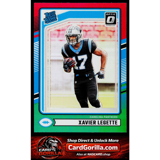 2024 Donruss #323 Xavier Legette Optic Rated Rookies Preview Red and Green