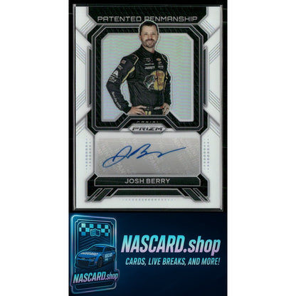 2023 Panini Prizm #PP-JBR Josh Berry Patented Penmanship White Prizm #/5 - Card Gorilla
