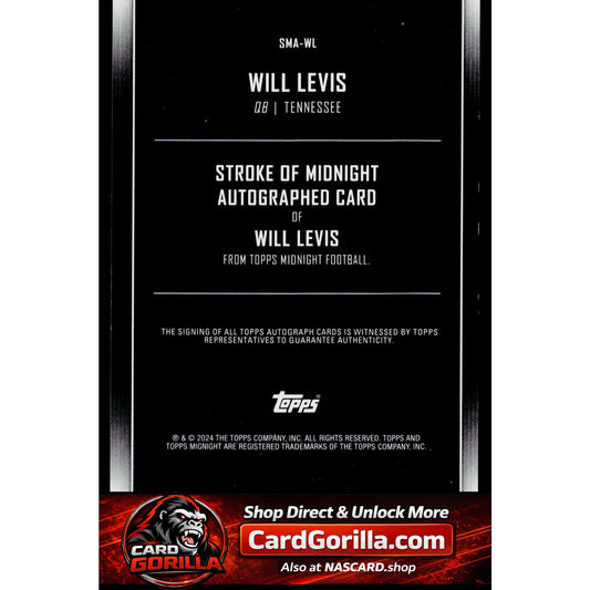 2024 Topps Midnight Will Levis Stroke of Midnight Autographs Twilight #99/99