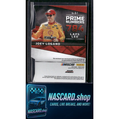 2023 Panini Prime #JL-1 Joey Logano Prime Number Signatures #/7 - Card Gorilla
