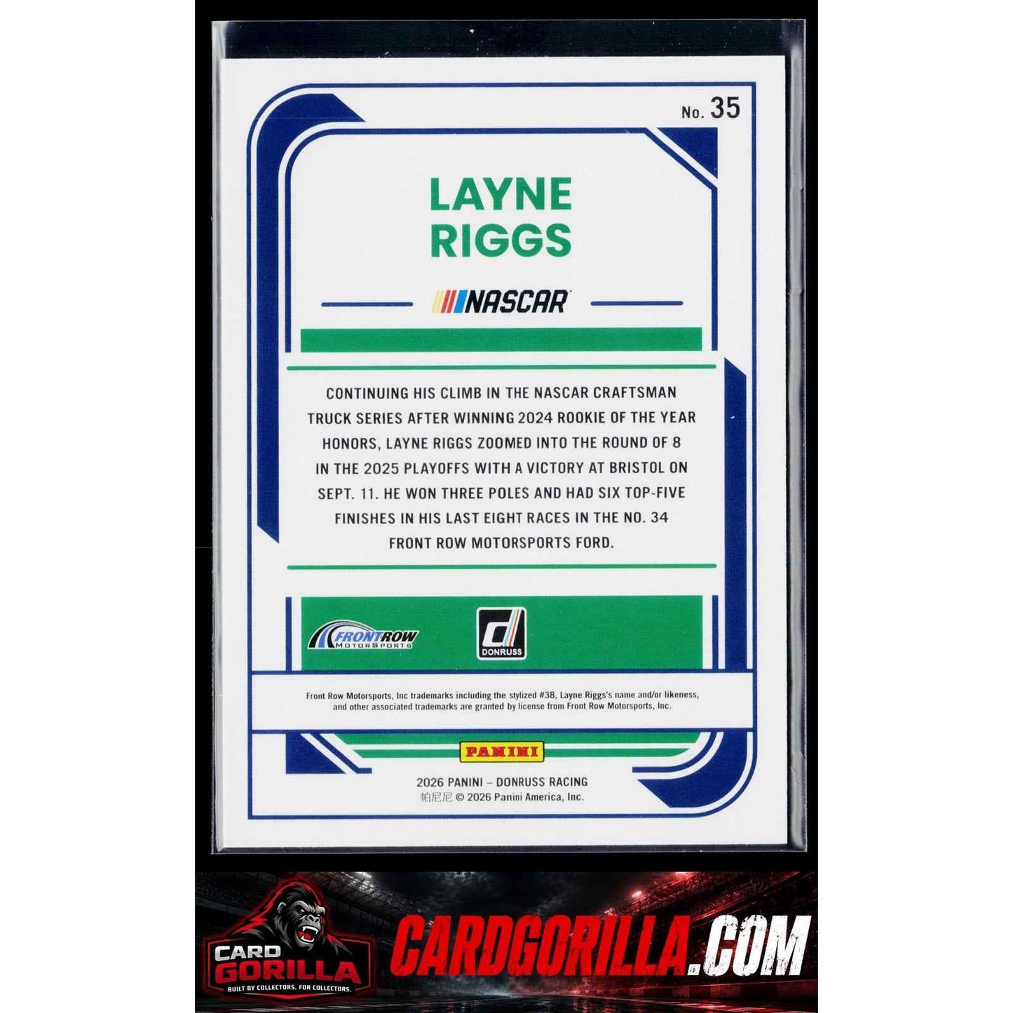 2026 Donruss #35 Layne Riggs Numbers #/34